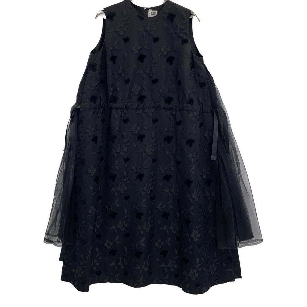 noir kei ninomiya [Excellent Condition] AD2019 3D-O011 Floral Jacquard Tulle Sleeveless Dress dress M blackUsed