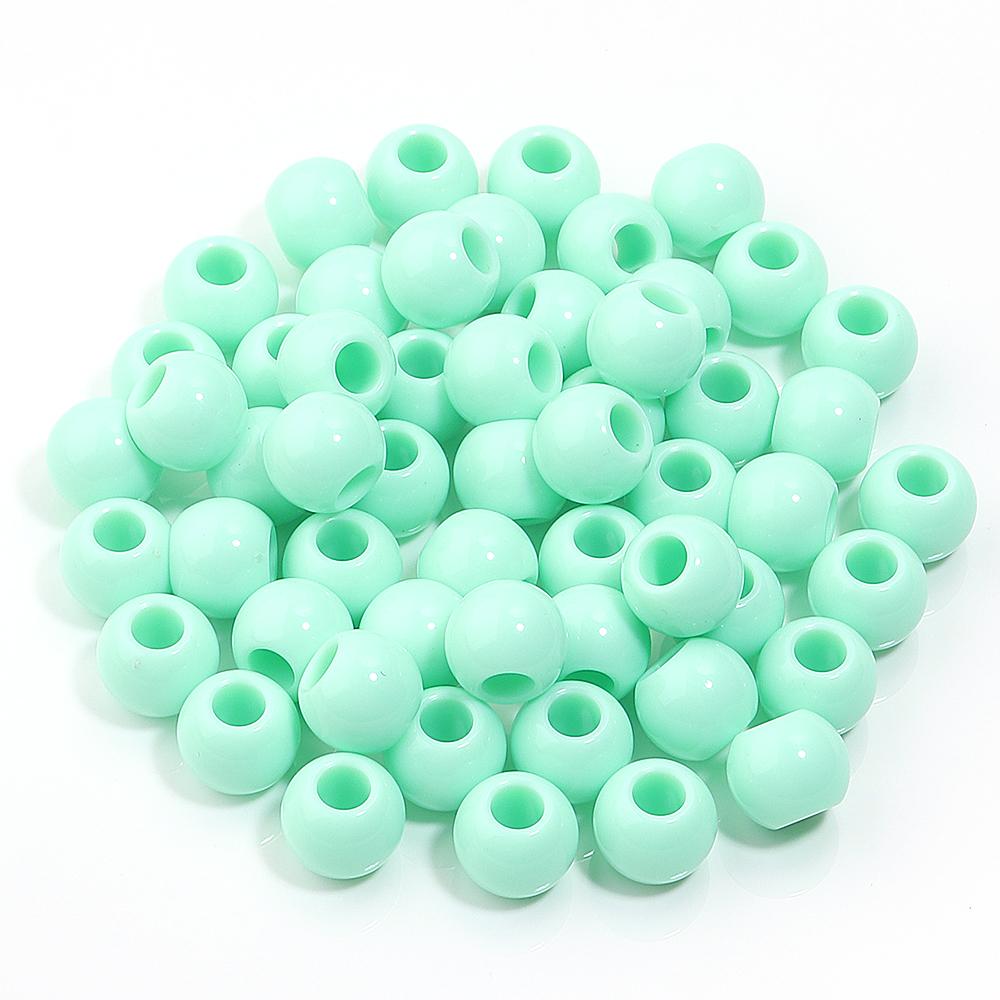 50pcs/lot 10 12 14mm Solid Color Round Acrylic Beads Large Hole Beads DIY Jewelry Making Bracelet Necklace Loose Spacer Beads