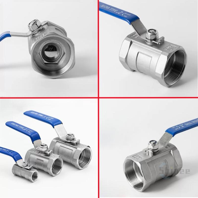 BSPT 1/4" 3/8" 1/2" 3/4" 1" 1-1/4" Female Stainless Steel SS304 2P/1P Full Port Ball Valve with Vinyl Handle Thread Valves