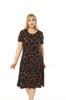 Women's Big Size Dress Plus Size Above Knee Midi Length Short Sleeve Stylish Comfortable Viscose Combed Cotton Dress