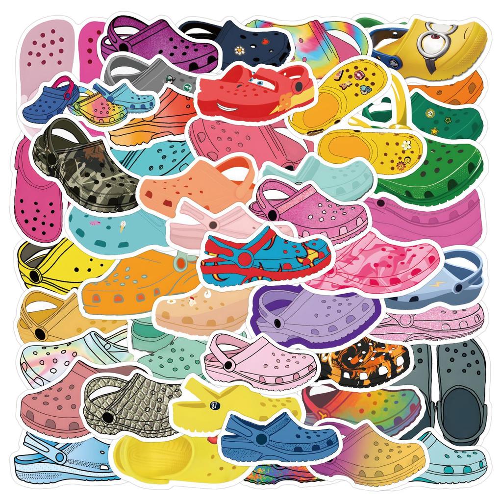 100 New Crocs Shoe Stickers Laptop Skateboard Suitcase Decoration Stickers