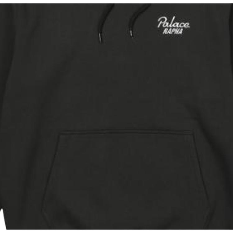 Palace X Rapha Společný značkový pulovr s pevným logem Unisexová mikina s kapucí Černá PAL-SS22-160