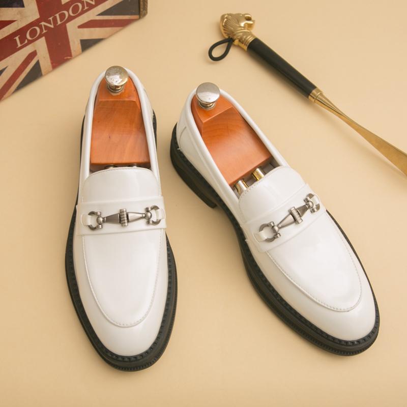 

Мода Бизнес Мужчины Модные Лоферы Мужские Повседневные Однофутовые Деловые Офисные Высококачественные Кожаные Туфли Социальные Туфли Размеры 38-46 46 белый