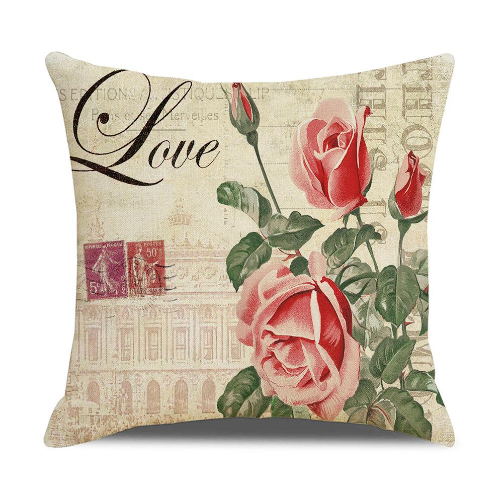 New Home Soft Furnishings Retro Butterfly Newspaper Linen Sofa Office Pillow Cover Cushion Cover