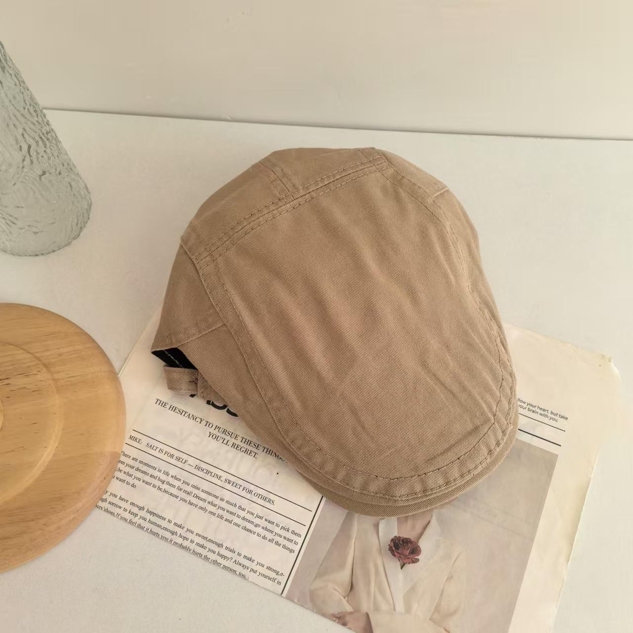 

Весенне-осенний берет Four Seasons Forward Cap Однотонная ретро-кепка с большой окружностью головы Повседневный универсальный тренд M（56-58cm） хаки