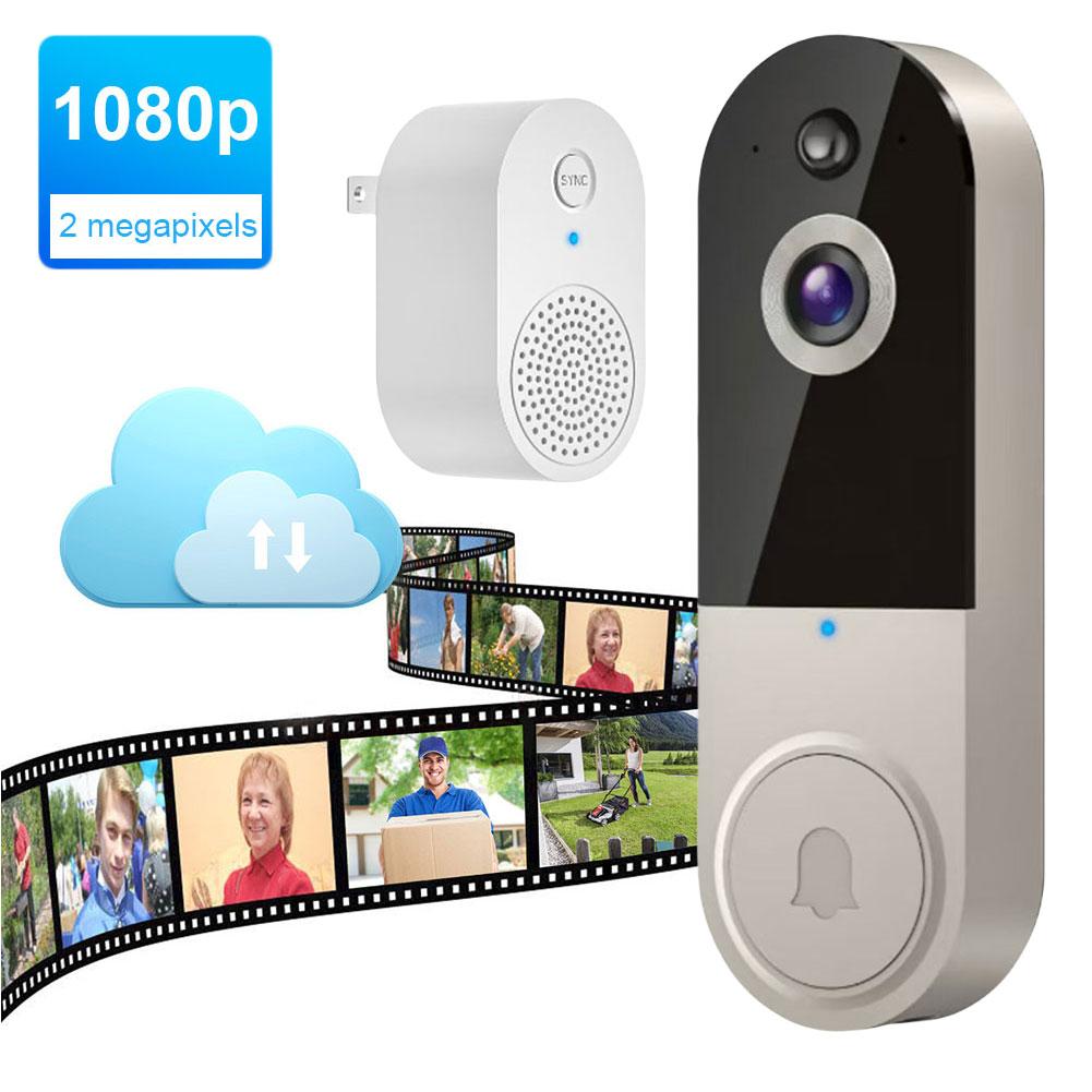 1080P Smart Video Doorbell Camera Wireless Wi-Fi Video Safedoorbell Motion Detection Night Vision Two-Way Audio Camera for Home
