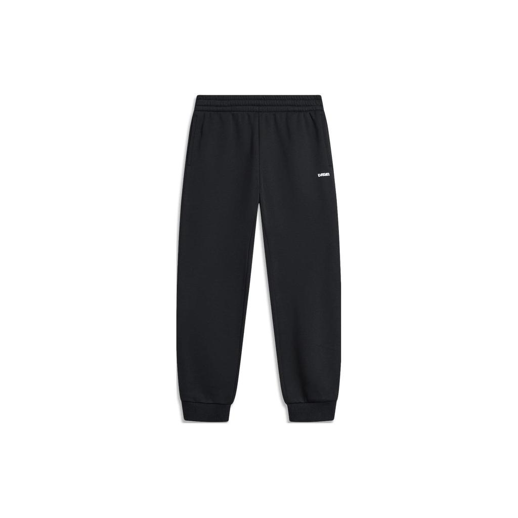 Li-Ning Plain Mid Waist Fleece Cuffed Knit Sports Pants Men Bottoms AKLT897-2