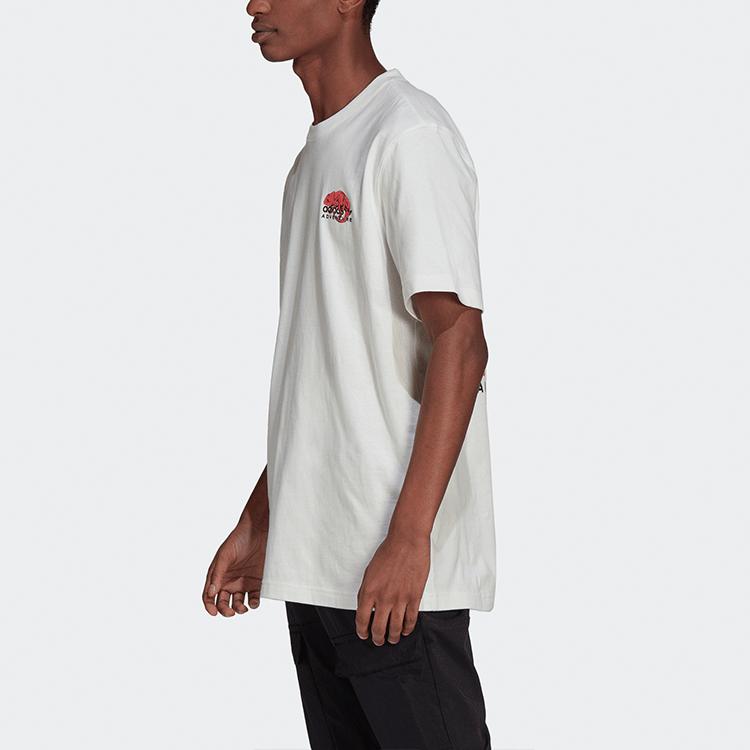 Adidas Originals Trefoil Print Sport Rundhals Kurzarm T-Shirt Herren Oberteile Weiß HF4761