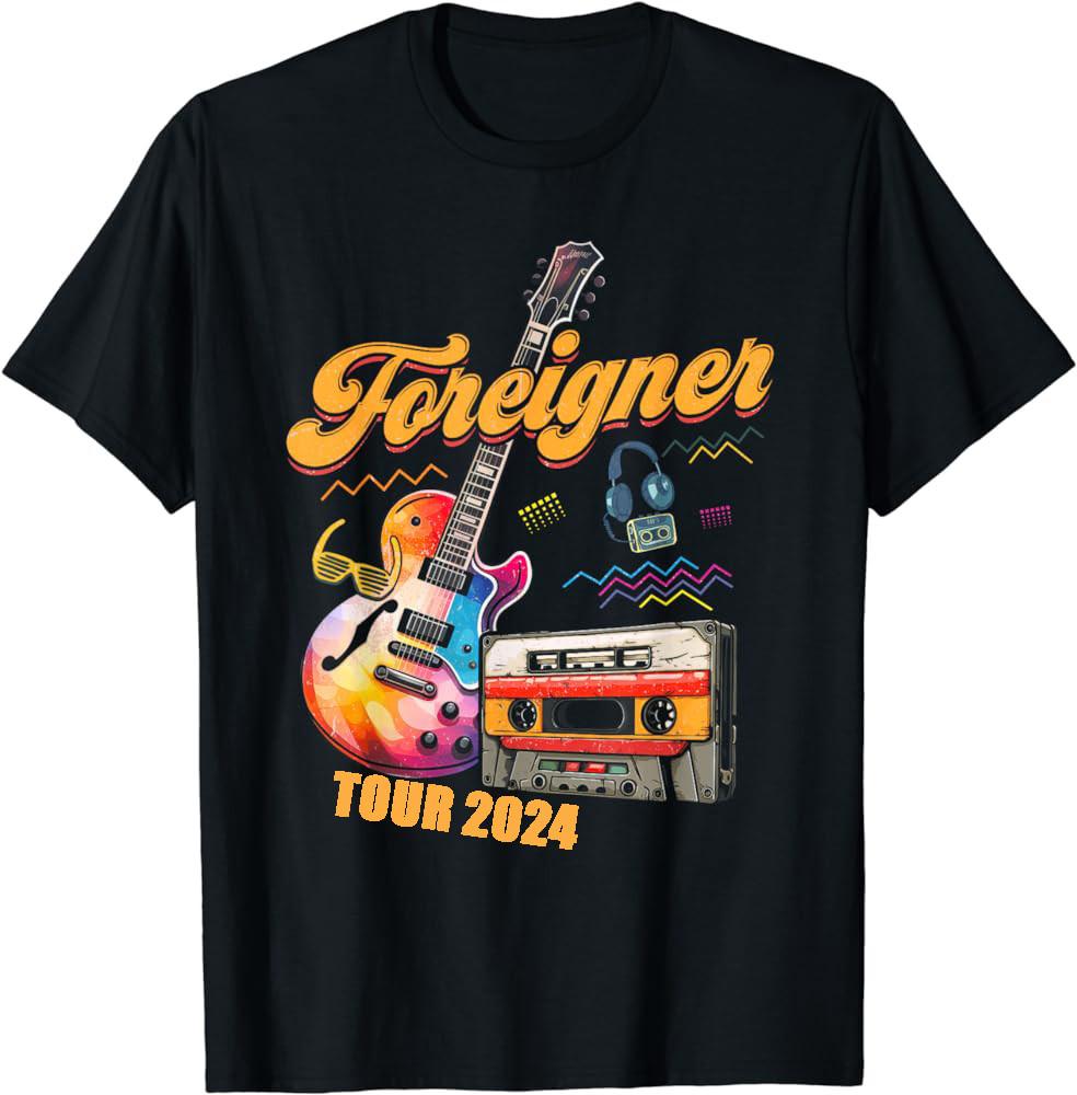Foreigner Band Tour 2024 Black Short Sleeve All Size T-Shirt Gift Friend XXL