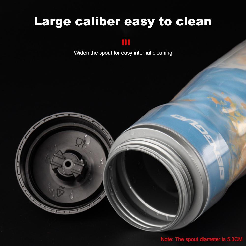 610ml Insulated Bike Water Bottle Leak-Proof Squeeze Sports Bottle Keep Water Cooler Bicycle Water Bottle for Outdoor Fitness