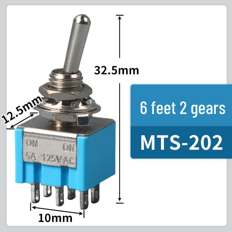 MTS-102/103 Rocker Switch: 3/6 Pins, 2/3 Positions, Single/Double Pole Toggle Switch