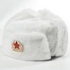 Winter Warm Fleece-Lined Soviet-Style Hat With Embroidered Badge Windproof Ear Protection Cap Men Women Outdoor Cold Weather