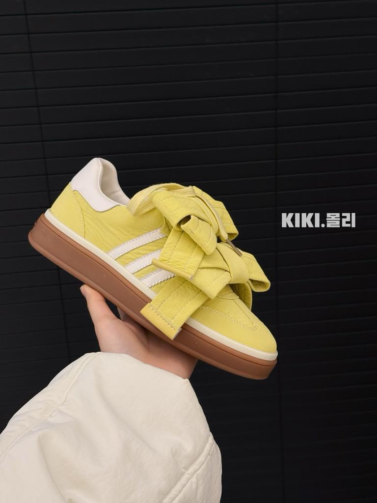 Neue Leder-Plateau-Freizeit-Board-Schuhe Damen Schnürschuh Schleife High-End-Mode