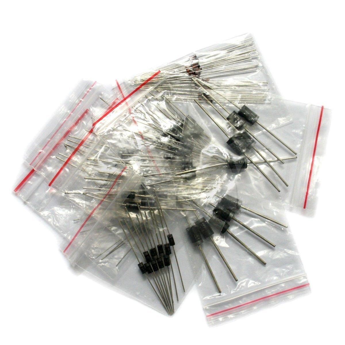 

діод zmart 8 типів 100 шт. 1N4148 1N4007 1N5819 1N5399 1N5408 1N5822 FR107 FR207