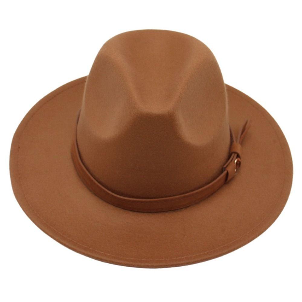 Felt Top Hat Tibetan Style Jazz Fedora Hats New Roll Brim Cowgirl Cap Outdoor Riding