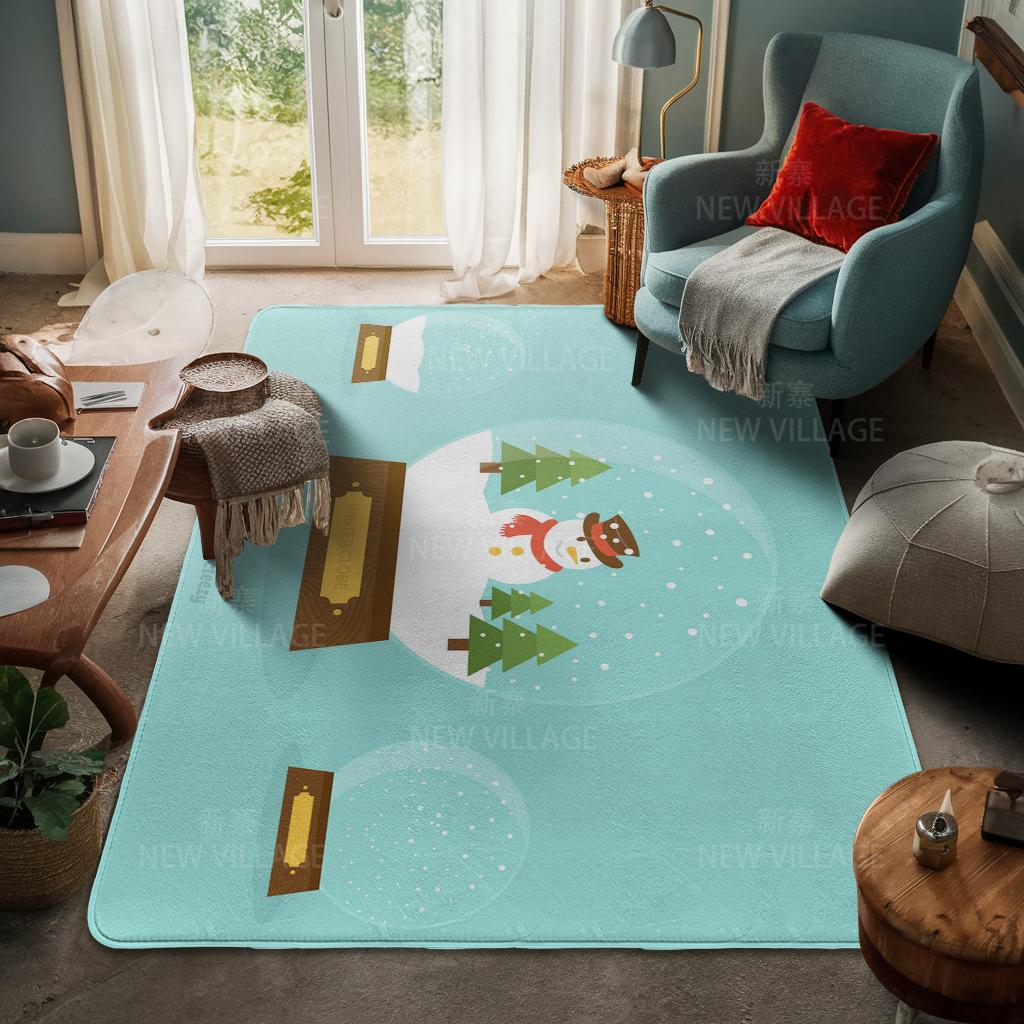 House Entrance Carpet Home Door Mat Living Room Bath Foot Bathroom Non-slip Water Absorption Rugs Bath Merry Christmas Winter