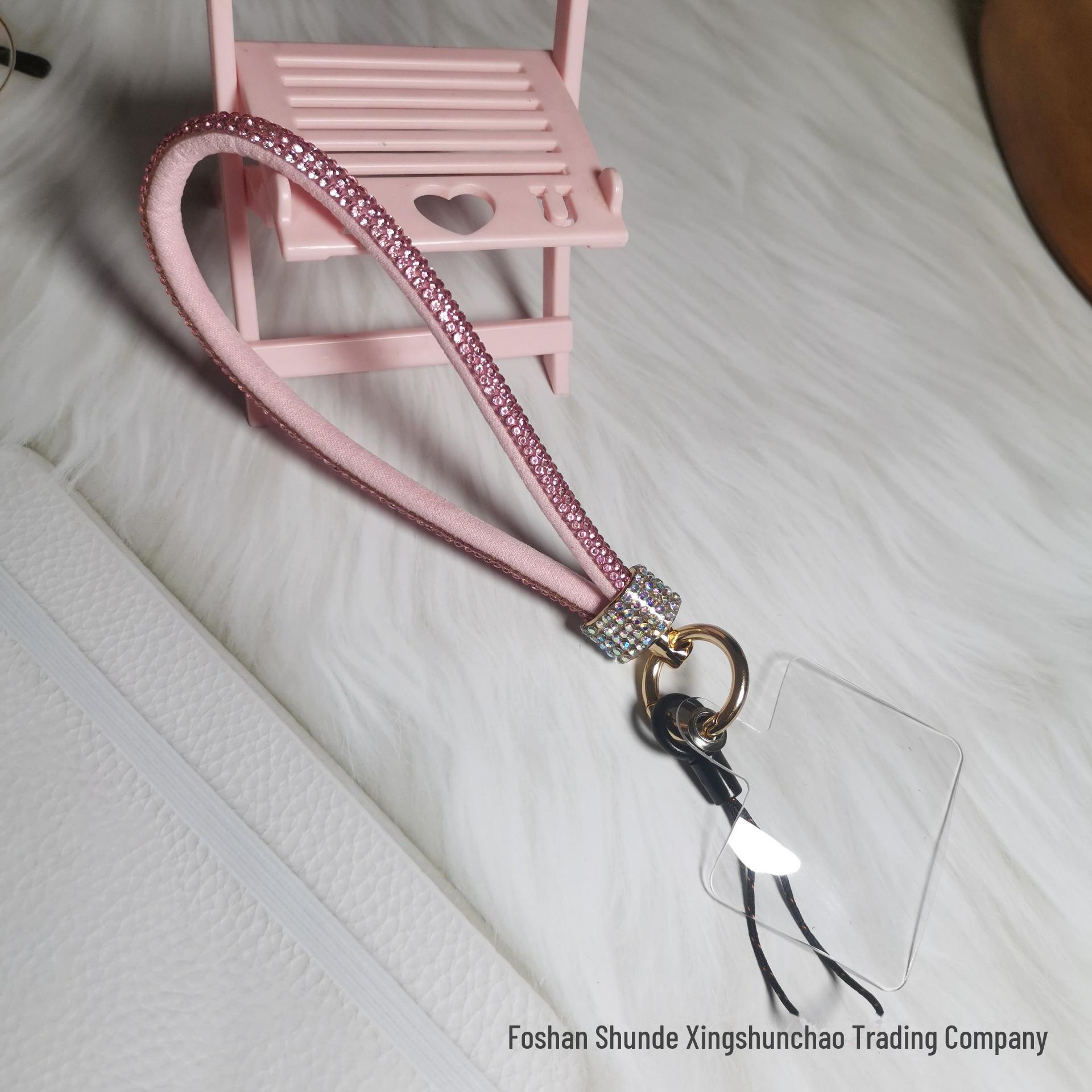 

Роскошный ремешок для мобильного телефона со стразами: Короткий бриллиантовый браслет с металлическим усилением для защиты от потери