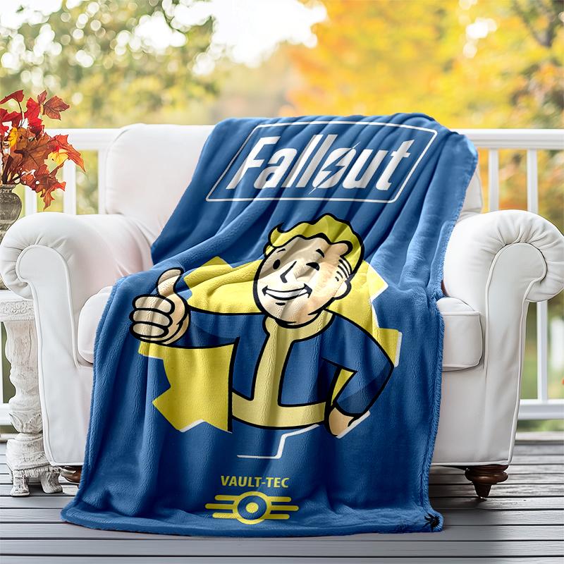 Vault-Tec Flannel Blanket Soft All-Season Throw, Design for Camping, Car Travel, Hiking Sofa, Bed, Office Perfect Gift for Parties