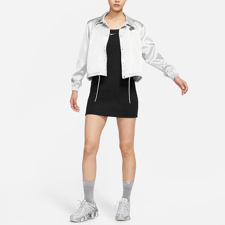 Nike Solid Color Knitted Sleeveless Dress Women Dresses Black DM8878-010