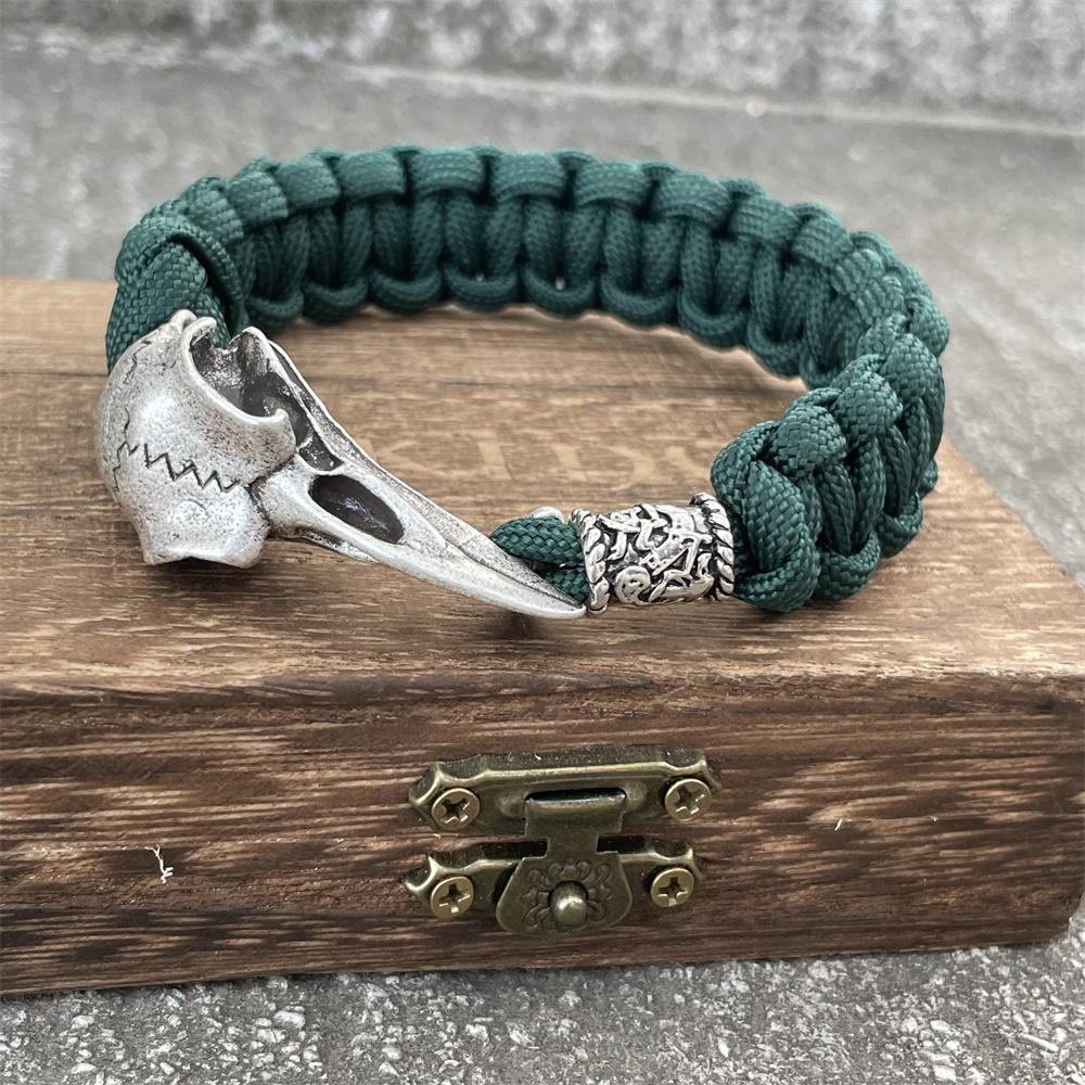 Retro Viking Odin Raven Schedel Armband Mannen Vrouwen Gotisch Diy Trinity Draak Kralen Wicca Sieraden Accessoires