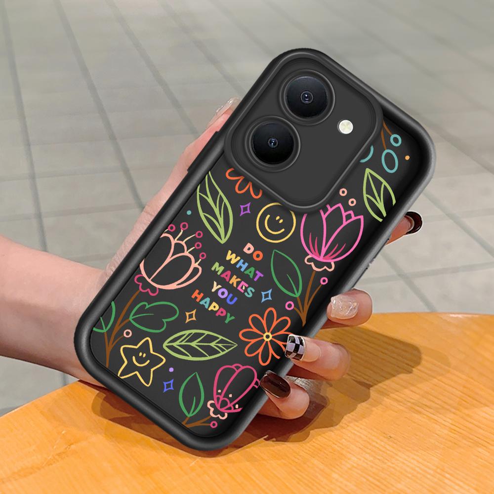 Coque de téléphone en Silicone souple, motif d'impression d'échelle carrée, couverture complète d'appareil photo, Protection antichoc, étui en caoutchouc pour Vivo