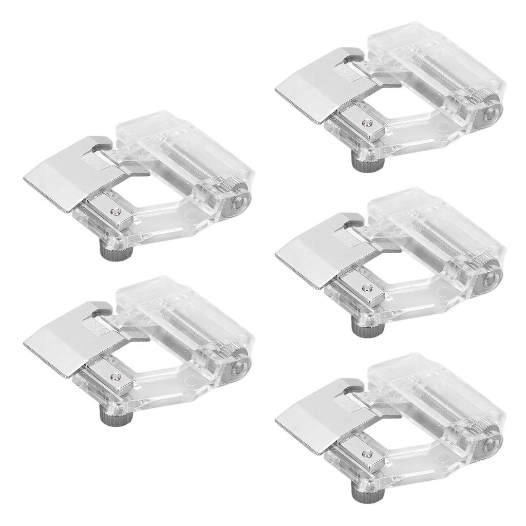5PCS Bias Tape Foot Portable Multifunction Adjustable Width Stainless Steel Bias Binding Foot