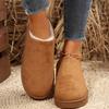 European and American foreign trade plush heeless snow boots women's new platform short tube lazy large size cotton shoes