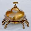Old Antique Solid Brass Crab Front Desk Retail Counter Store Bell Call Ringer Hotel Counter Bell