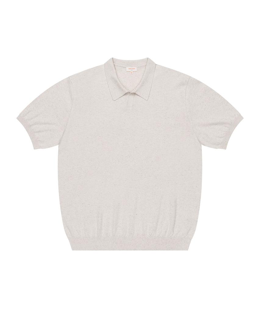 PRODESHIRT Vintage Soft Linen Open Collar Knit (Marble Beige)