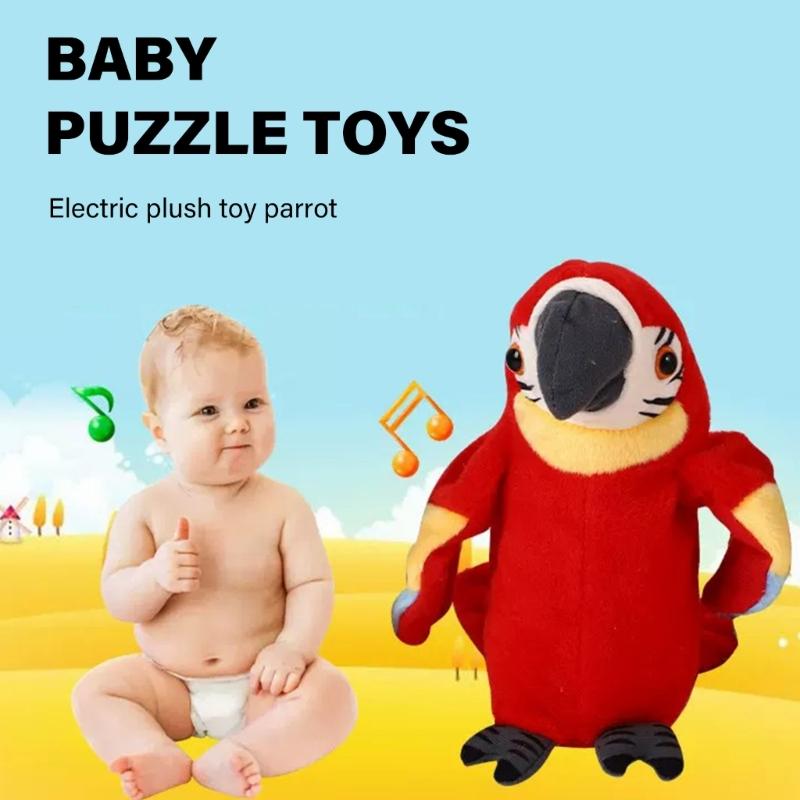 Electronic Pet Parrot Toy Stuffed Toy Talking Parrot Toy Singing Cuddly Doll Toddler Musical Dolls Education Toy