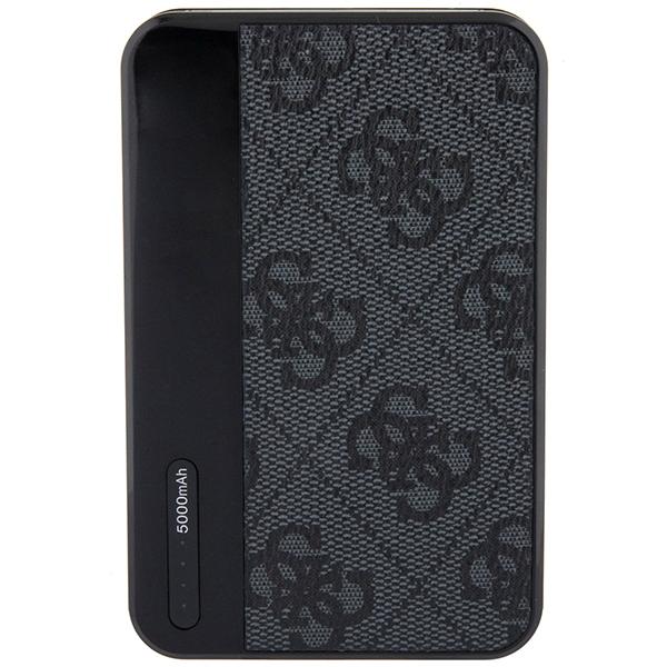 Guess Powerbank 15W Gupb5Lp4Gegk5000Mah Czarny/Black 4G Leather Metal Logo