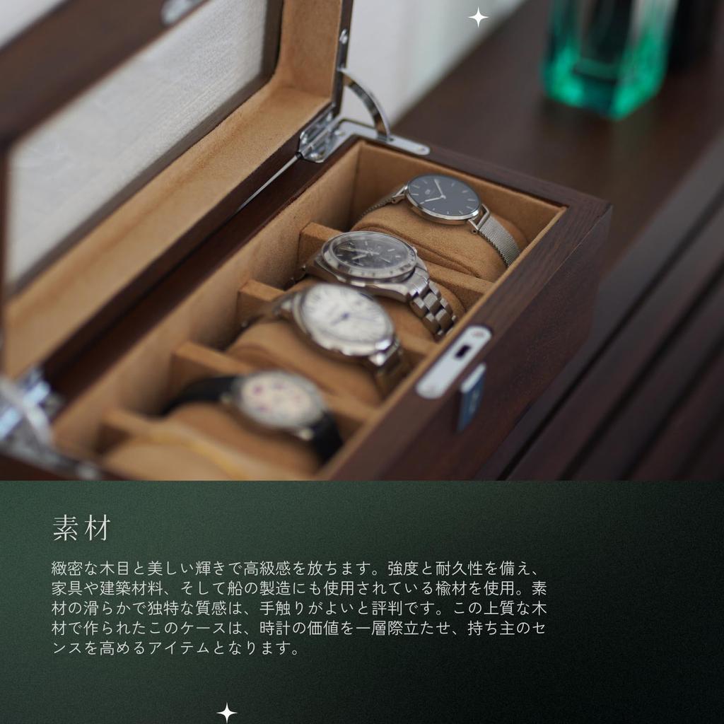Solid Wood Watch Case for 5 Wooden Display Case with Transparent Collection Box for Men and Design with and Watches, Window, Cover, Women, Heavy-Duty