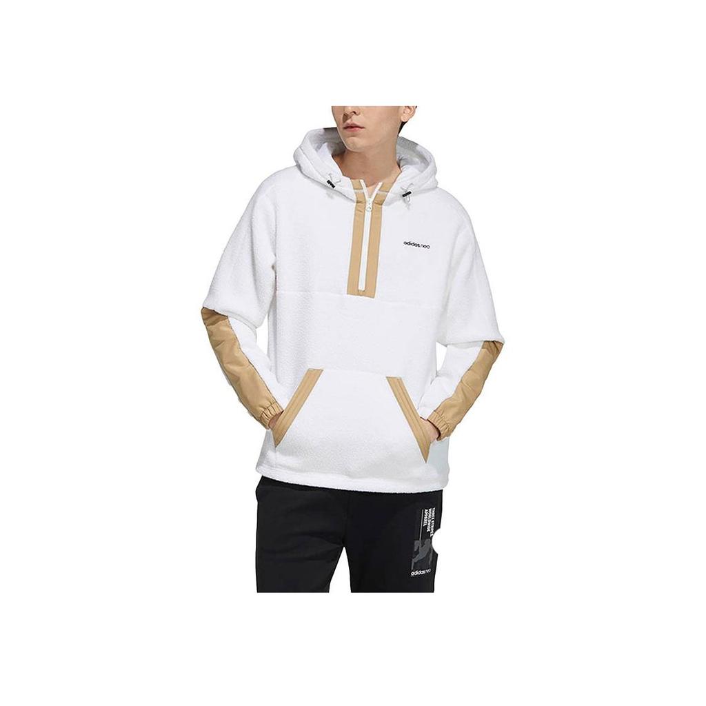 Adidas Neo Hooded Sports Casual Sweatshirt Men Sweatshirt White H45213