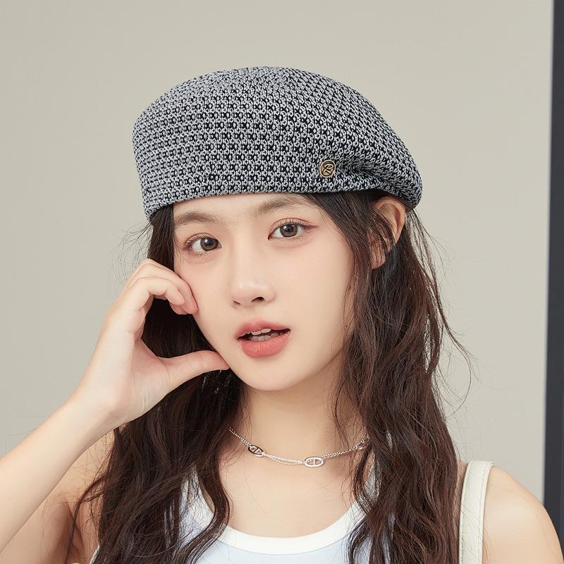 Spring and summer new sweet versatile beret women's light luxury high-end sense breathable face small painter hat