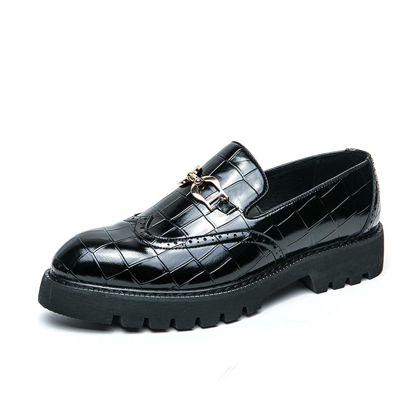 Fashion Designer Brand Men's Leather Casual Shoes Thick Soled Loafers Fashionable New Green High-end Banquet Men's Formal Shoes