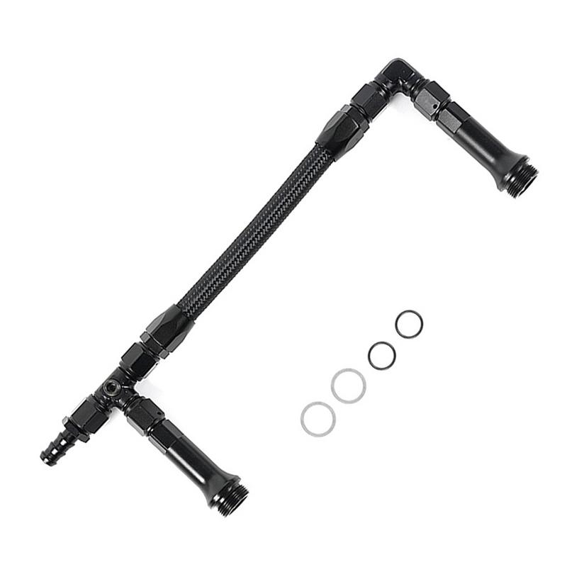 Carb Oil Feed Line An6 Feed Oil Line Aluminum Alloy Oil Line With Pressure Gauge 6 An Inlet Oil Line Kit