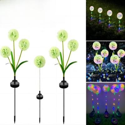Solar Dandelion Lights, 3 Heads Outdoor Solar Garden Lights, LED Landscape Lighting, Waterproof Lawn Lamp for Pathway, Yard, Patio Decorations