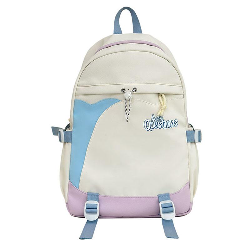 Sac d'école étudiant couleur contrastée Filles Sac à dos de campus Sac à dos pour ordinateur