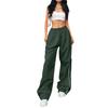 Casual Drawstring Waist Long Pants with Side Adjustable Cords Elastic Waistband Loose Fit Lightweight Trousers for Summer