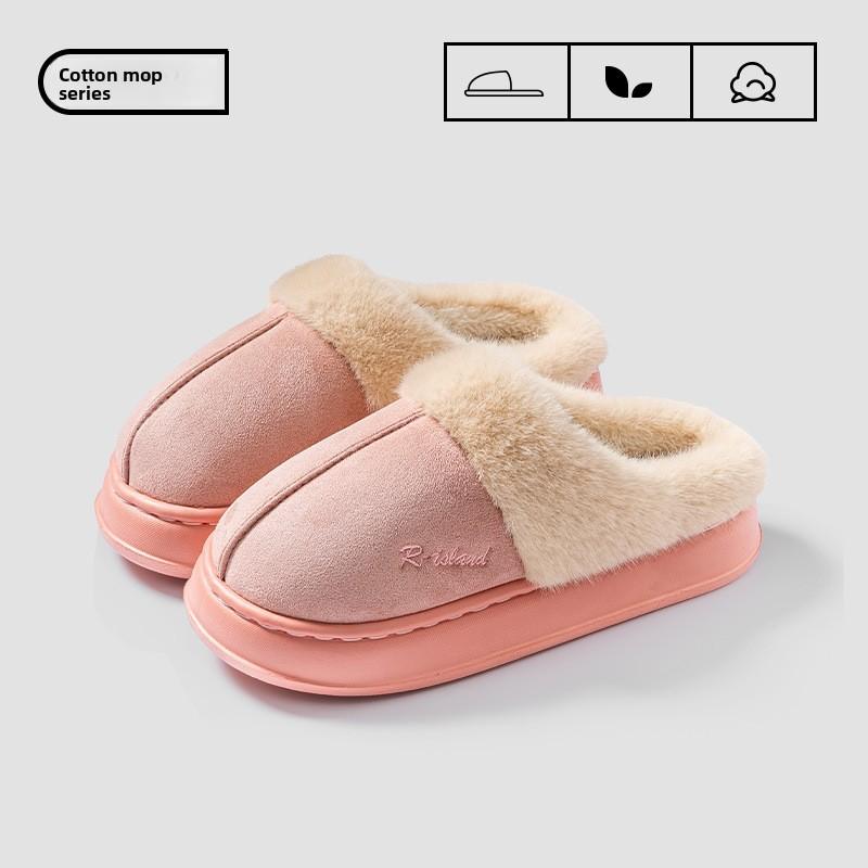 Cotton Slippers for Indoor, Home, and Outdoor Wear. Plush Warm, Thick Soled, Non Slip Cotton Shoes for Men, Floor Slippers