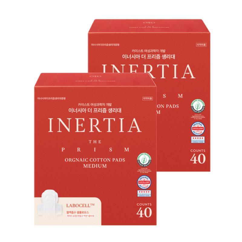 INERTIA The Prism Organic Cotton Pads Medium (40P*2Packs)