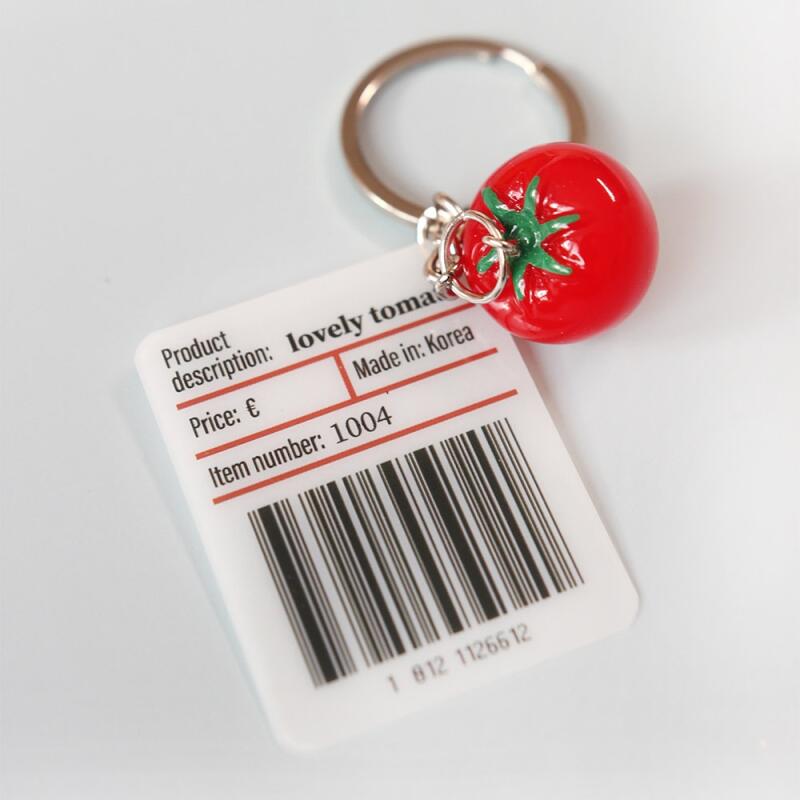 3 types of cherry tomato mini zipper pouch keychains (Option A)