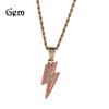 Personalized Luminous Lightning Necklace, Simple Trendy and Cool Ins Wind Drip Oil Inlaid Zirconium Hip-hop Jewelry Sweater Chain