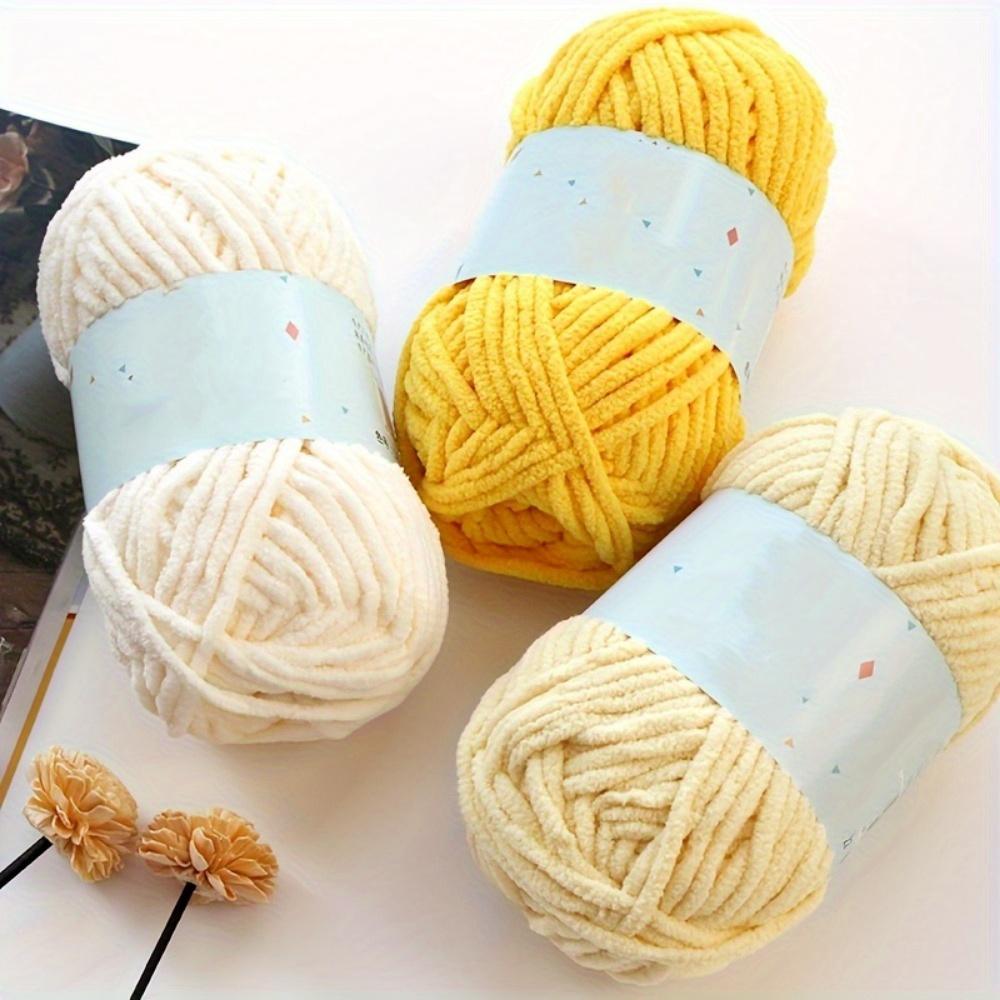 3pcs Soft & Chunky Bulky Yarn for Hand Knitting Crocheting and Crafting  Perfect for Making Mats Pillows and Blankets Skin-Friendly and Easy To Work