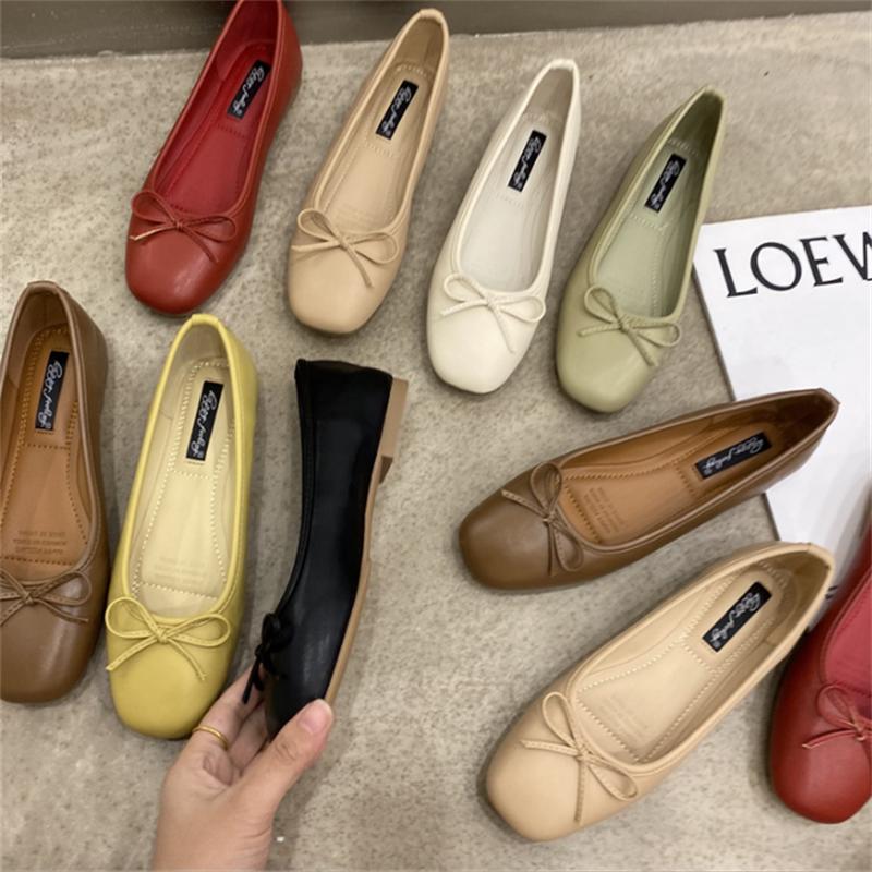 Flat Shoes Women Ballerinas Round Toe Bowtie Slip on Ballet Flats Lazy Loafers Moccasins Soft Comfort Ladies Casual Flats Shoes