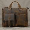 Fashion Crazy Horse Leather Briefcase Bag Men Laptop Bags Men OfficeTote Bag Cow Leather Handbag A4 Portfolio Men's Hand Bags