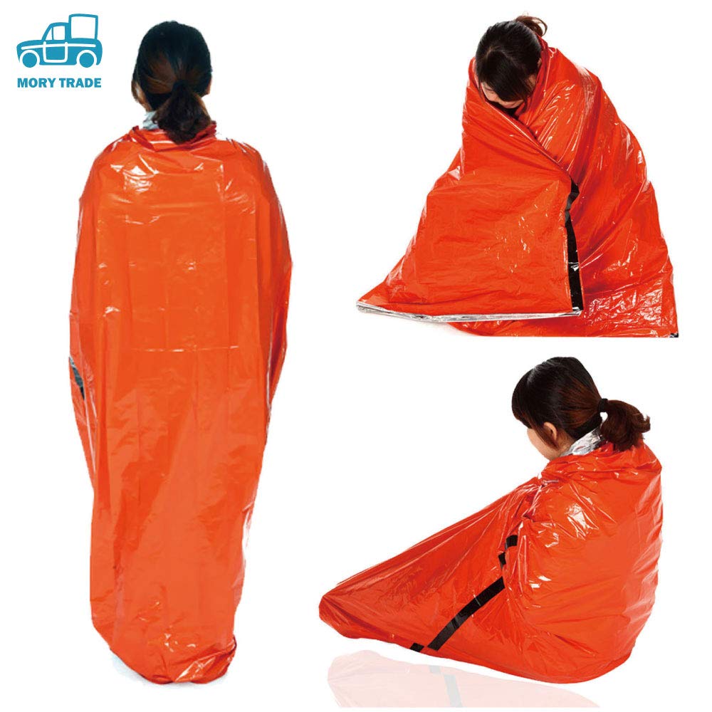 Morytrade Tenda Semplice e Sacco a Pelo Sopravvivenza Emergenza Vento Freddo Emergenza Disastro Tenda per Uso di Emergenza Set Semplice per Dormire, Lenzuolo, Alluminio,