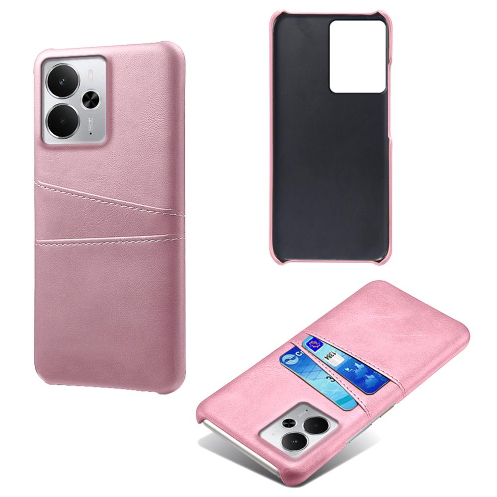 For Realme 14 5G Case Dual Card Slots PU Leather + Hard PC Phone Cover