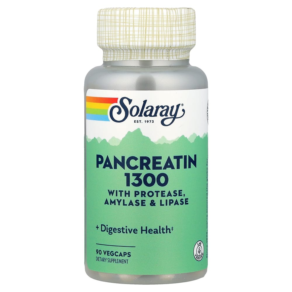 Solaray Pancreatin 1300 Veg Capsules, 90 Count