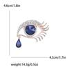 Luxury Crystal Eye Brooch Pin with Rhinestone Embellishments High-End Sweater Coat Accessory Elegant Tear Drop Design Fashion Jewelry